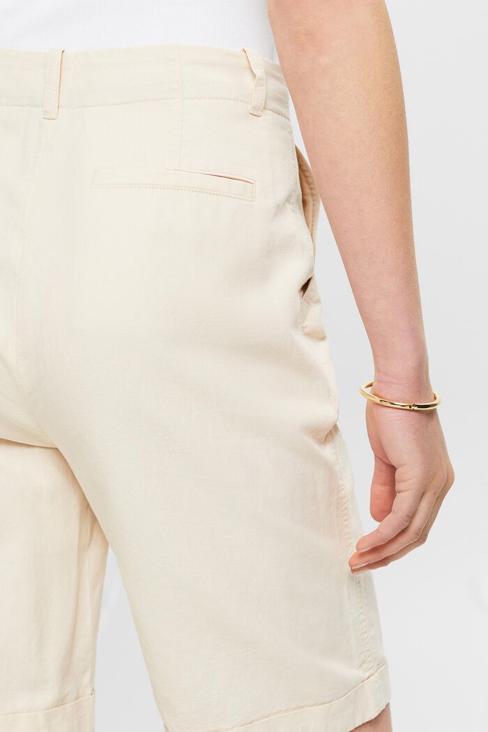 Button Fly Shorts, CREAM BEIGE, detail image number 3