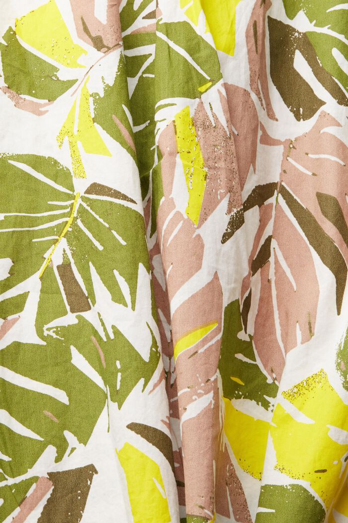 Shirt with tropical leaf print, LIGHT BEIGE, detail image number 4