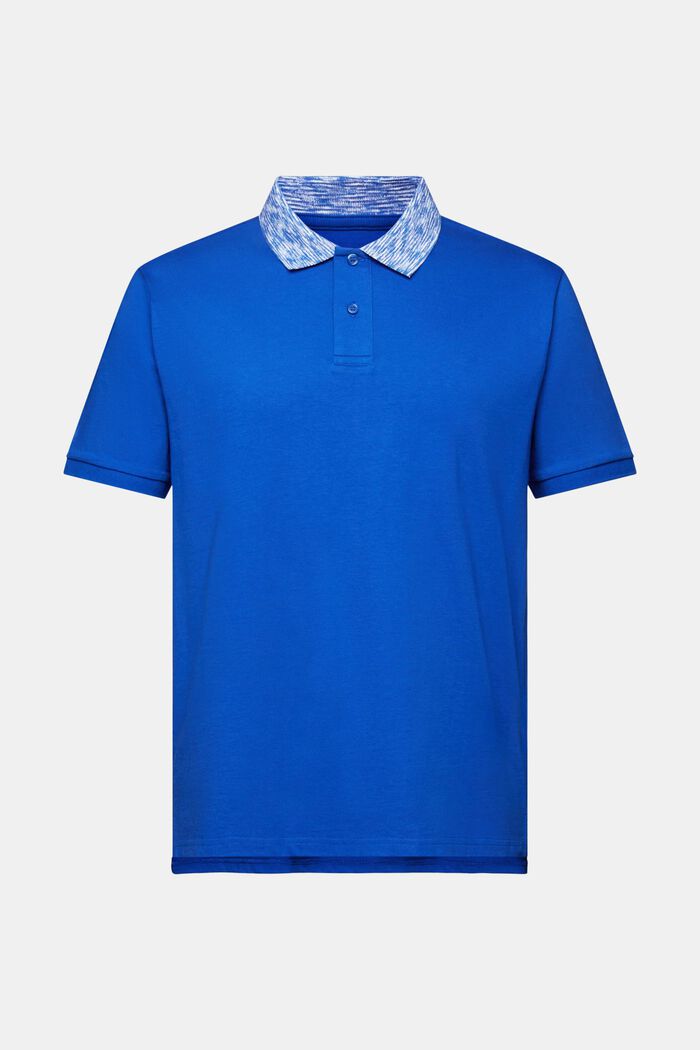 Space-Dyed Collar Polo Shirt, BRIGHT BLUE, detail image number 6