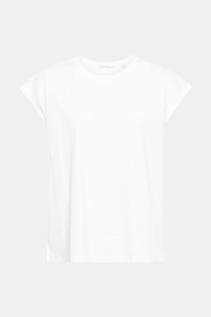 Plain T-shirt, WHITE, detail image number 2