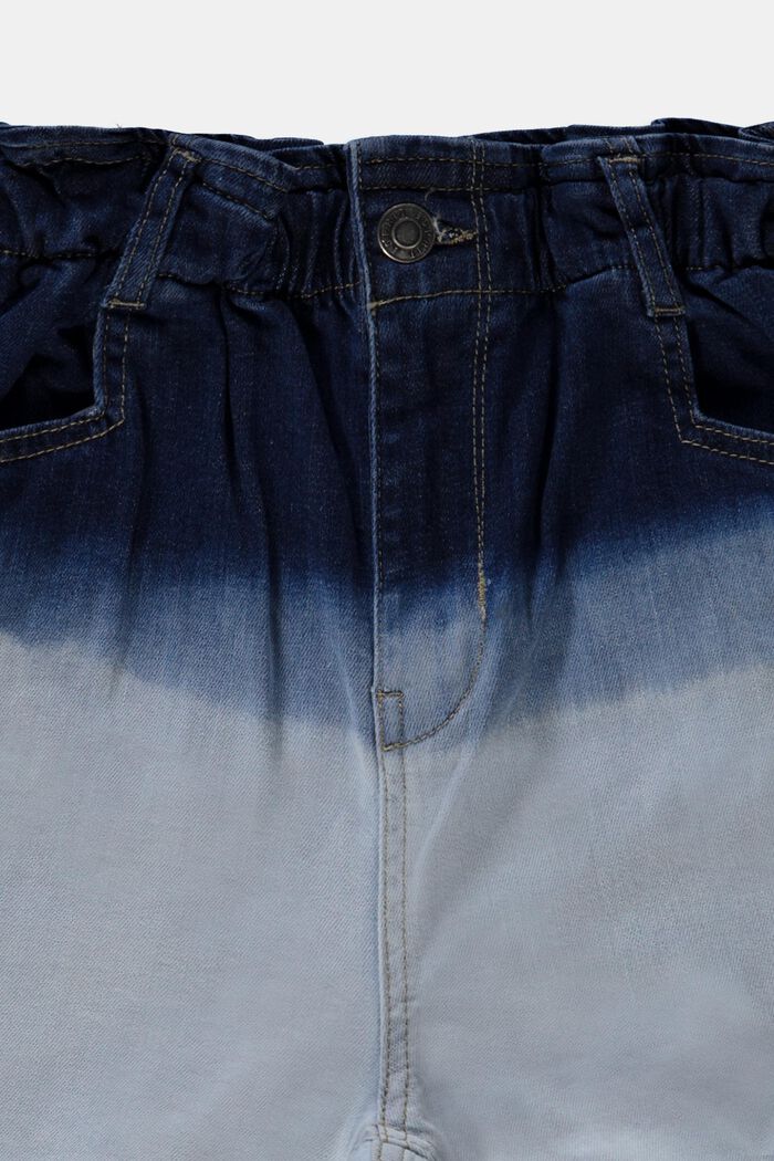 Two-tone denim shorts, BLUE BLEACHED, detail image number 2