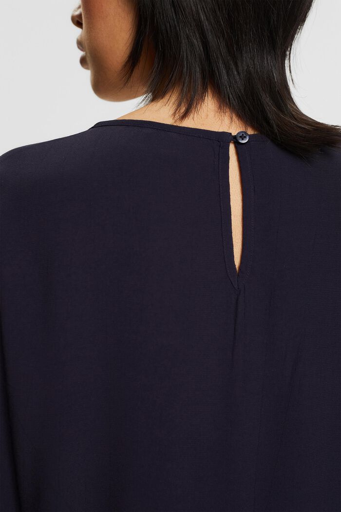 Balloon sleeve blouse, NAVY, detail image number 2