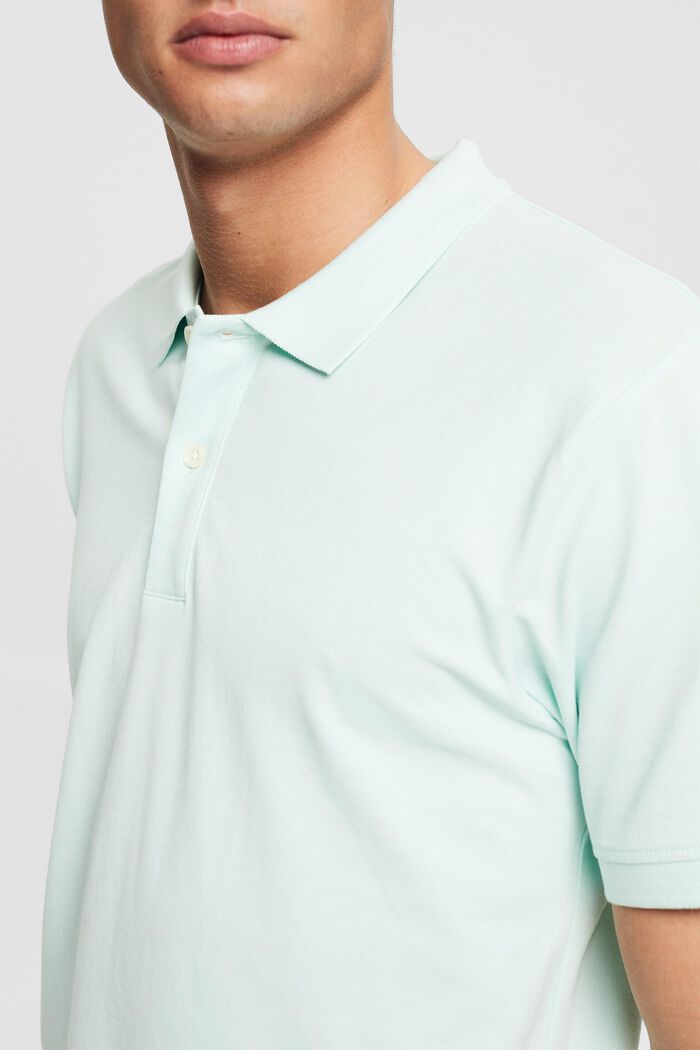 Cotton polo shirt, LIGHT AQUA GREEN, detail image number 1