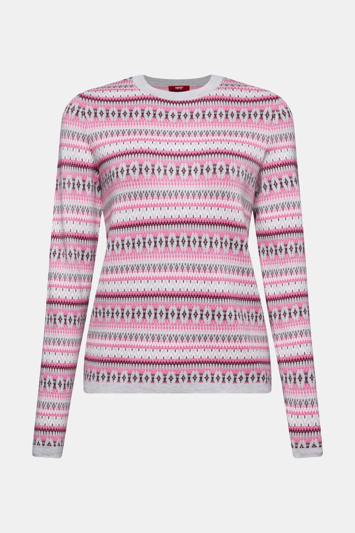 Jacquard Sweatshirt, LIGHT GREY, detail image number 6