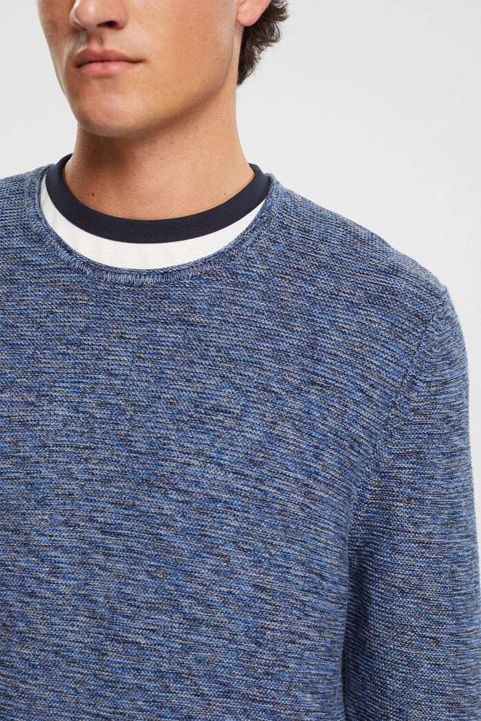 Mottled knitted sweater, NAVY, detail image number 0