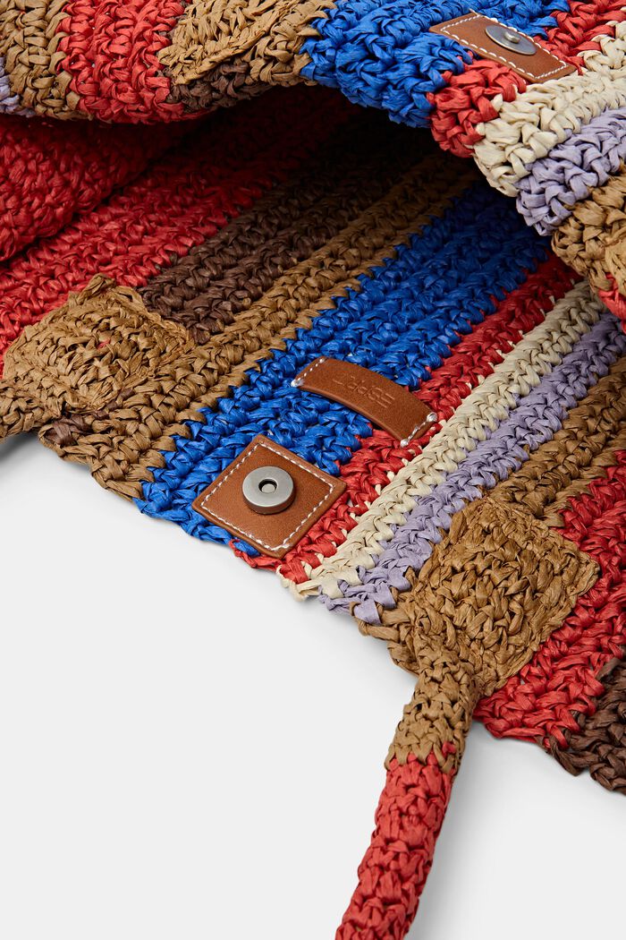 Woven Straw Tote, MULTICOLOUR, detail image number 3