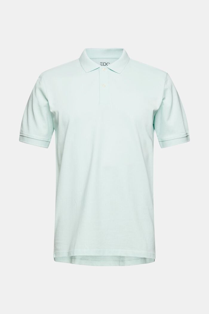 Cotton polo shirt, LIGHT AQUA GREEN, overview