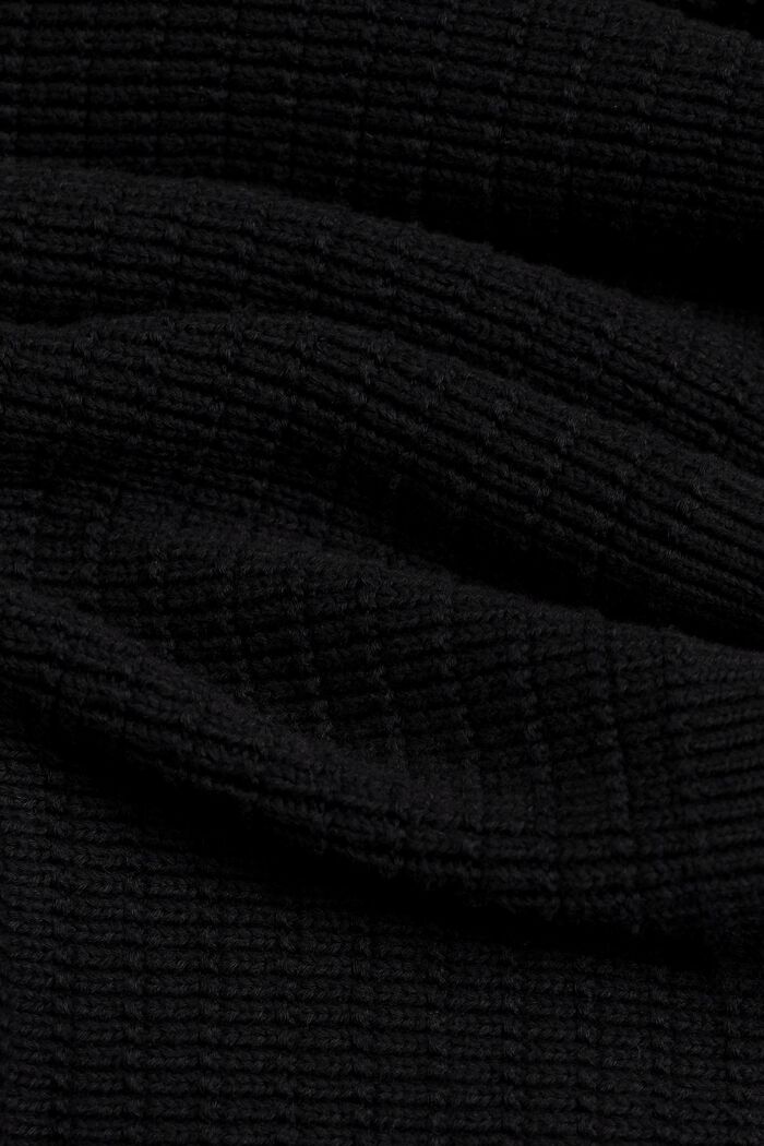 Textured Cotton Knit Troyer, ANTHRACITE, detail image number 5