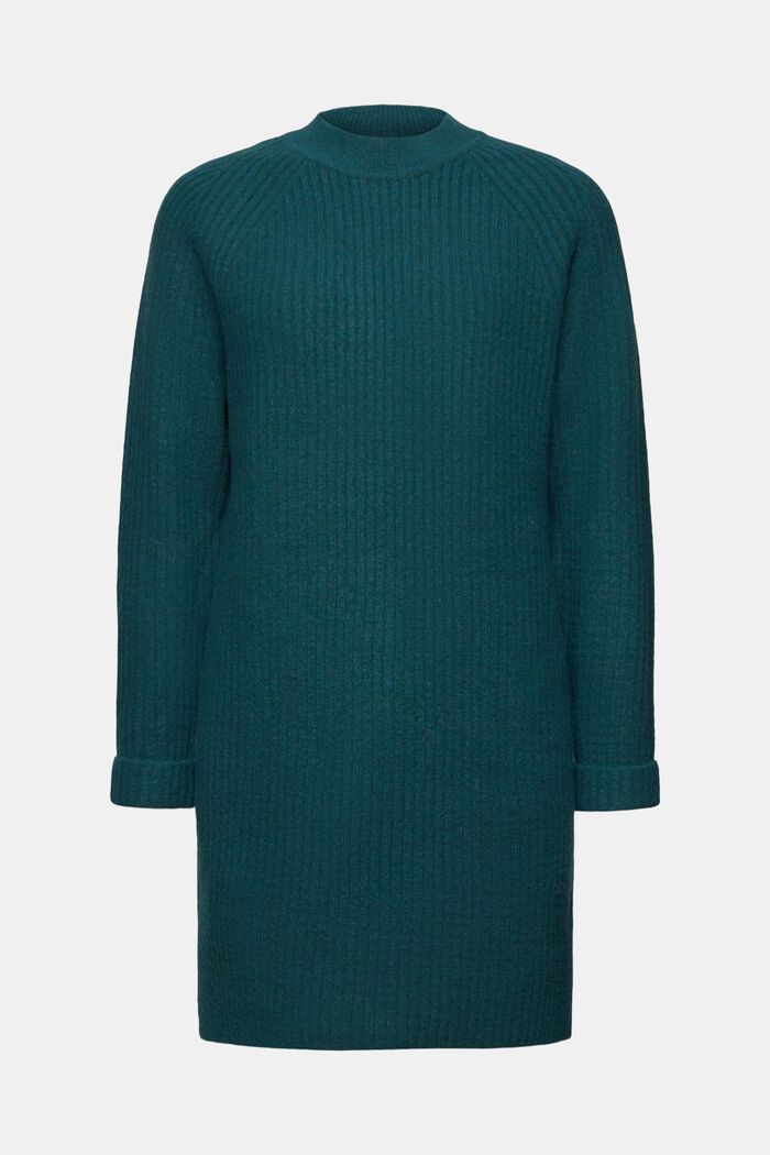 Rib-Knit Mini Dress, EMERALD GREEN, detail image number 6