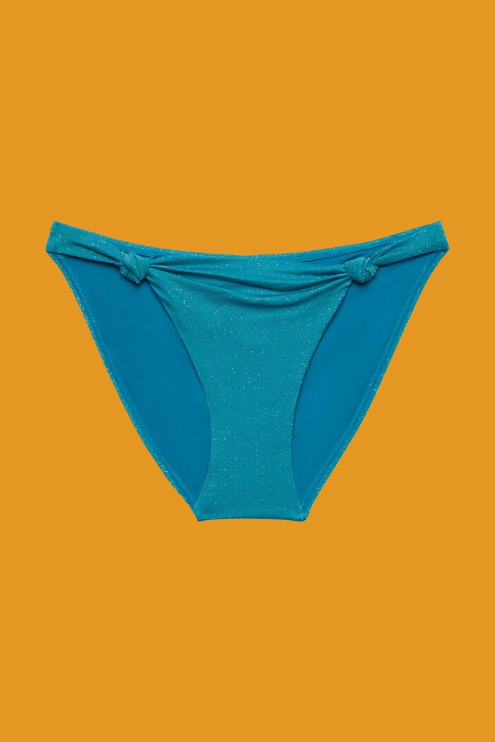 Glittering bikini bottoms with knot detail, TEAL BLUE, detail image number 3