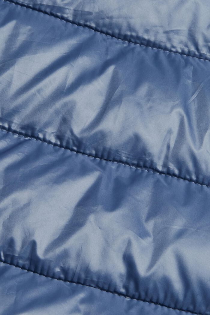 Quilted jacket with a detachable hood, made of recycled material, GREY BLUE, detail image number 4