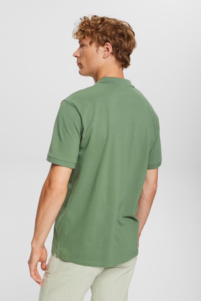 Cotton piqué polo shirt, GREEN, detail image number 3
