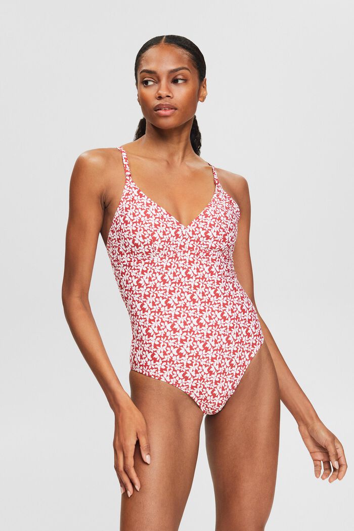 Printed Swimsuit, DARK RED, detail image number 0