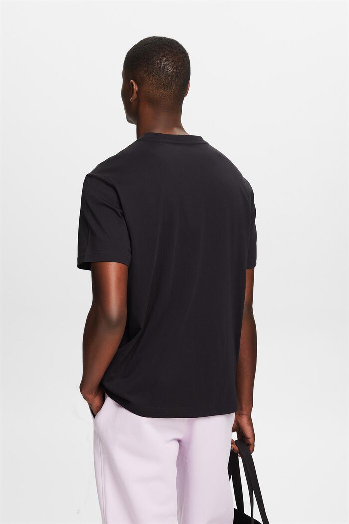 Organic Cotton V-Neck T-Shirt, BLACK, detail image number 2