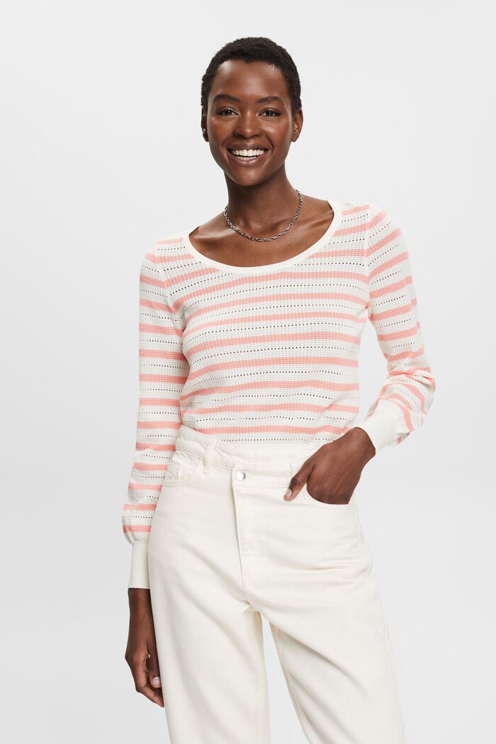 Pointelle cotton jumper, NEW OFF WHITE, detail image number 0