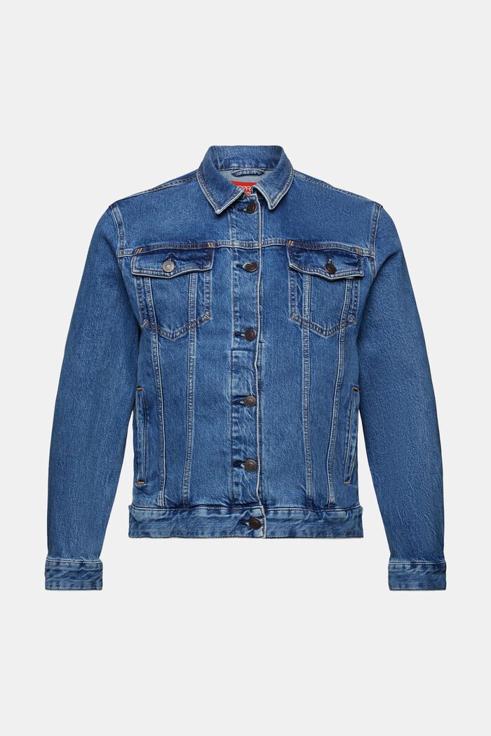 Jeans trucker jacket, BLUE MEDIUM WASHED, detail image number 7