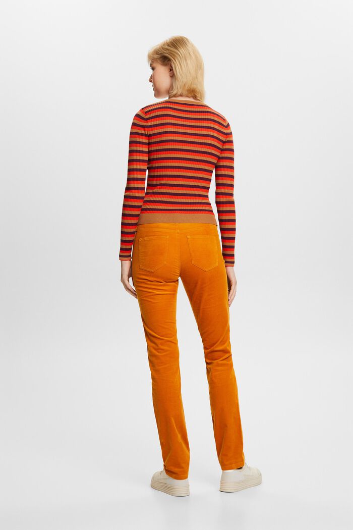 Mid-Rise Slim Corduroy Trousers, HONEY YELLOW, detail image number 3