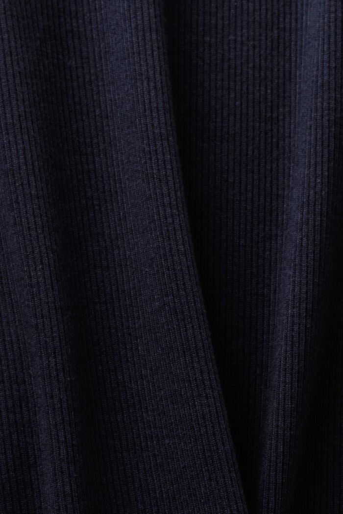 Ribbed long sleeve top, organic cotton, NAVY, detail image number 5