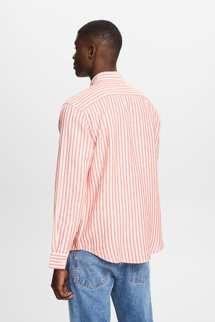Striped Cotton Poplin Shirt, BRIGHT ORANGE, detail image number 2