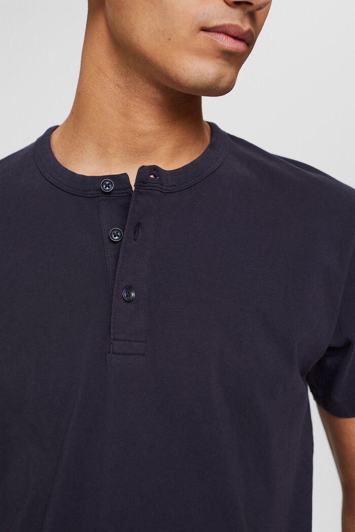 Jersey T-shirt with a button placket, NAVY, detail image number 1