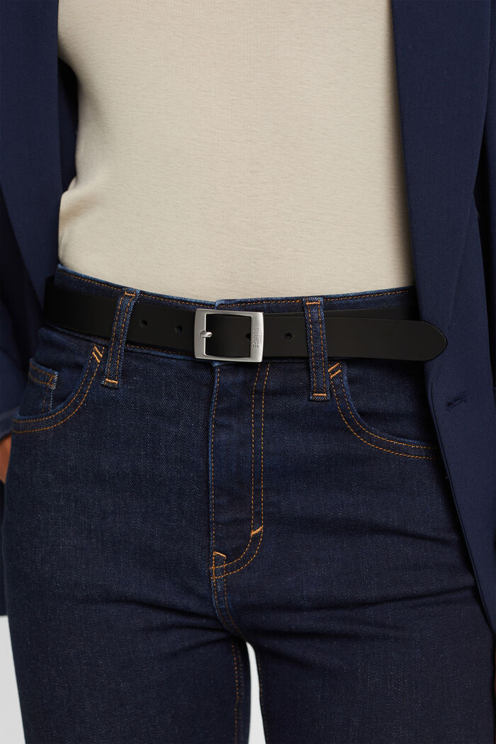 Leather Belt, BLACK, detail image number 2