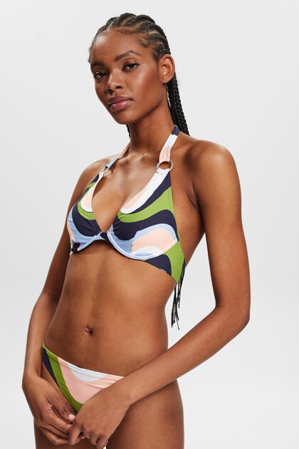 Printed Halterneck Bikini Top