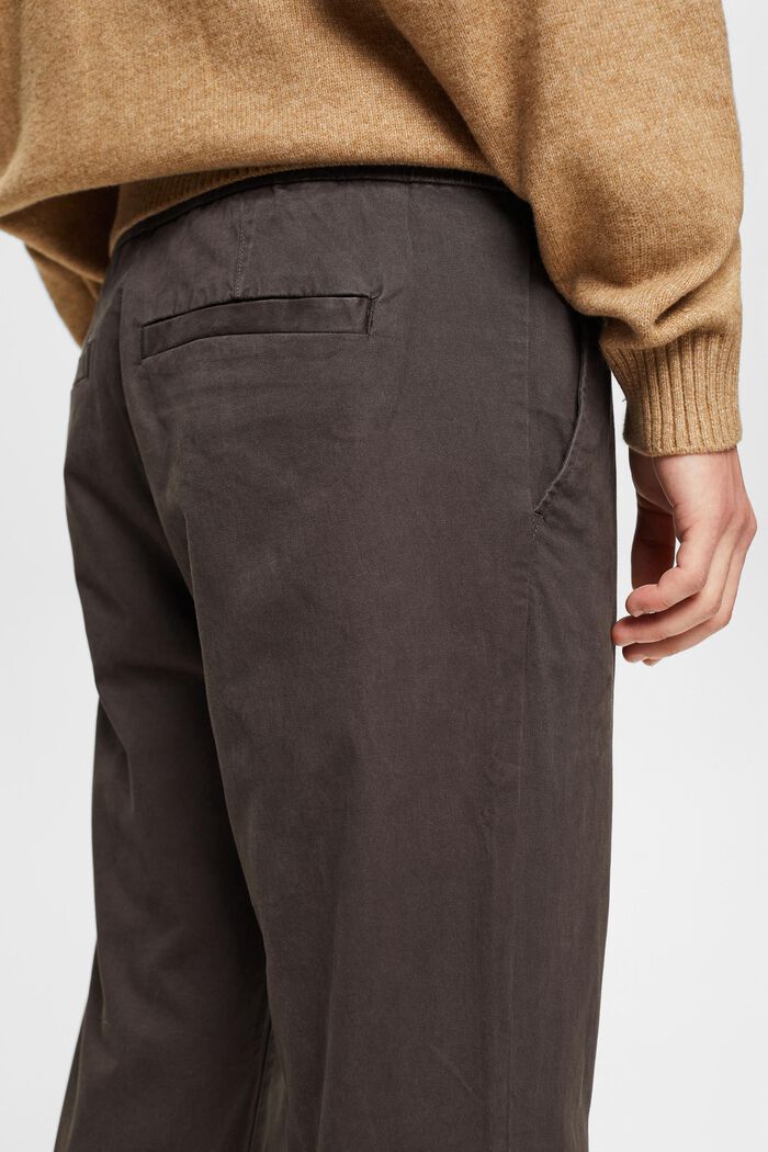 Chinos with drawstring waistband, ANTHRACITE, detail image number 4