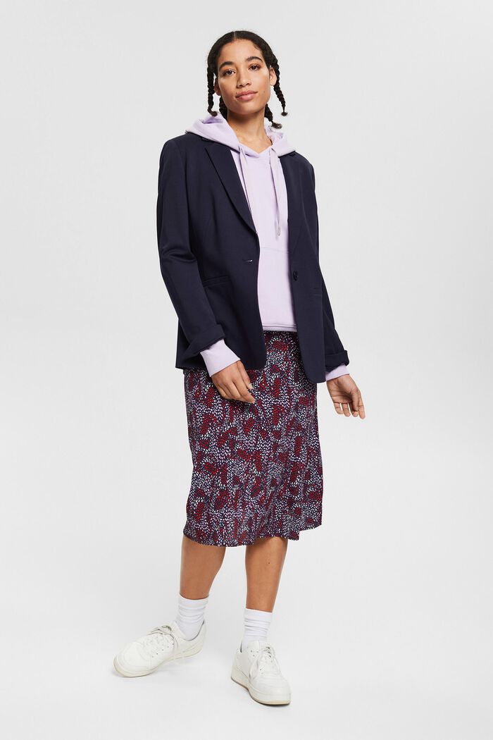Printed skirt, LENZING™ ECOVERO™, NAVY, overview