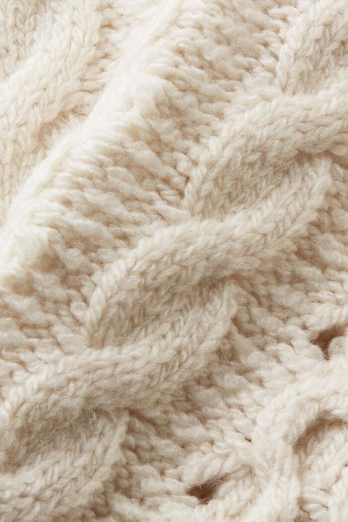 Cable-Knit Wool-Blend Sweater, ICE, detail image number 6