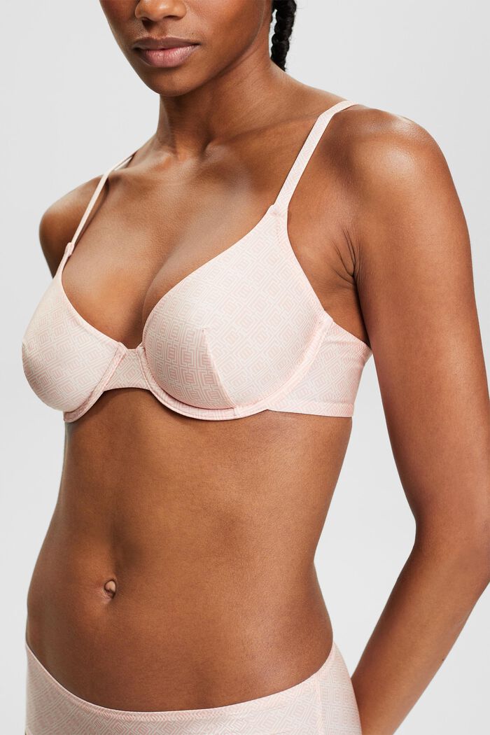 Printed Unpadded Underwired Bra, LIGHT PINK, detail image number 1