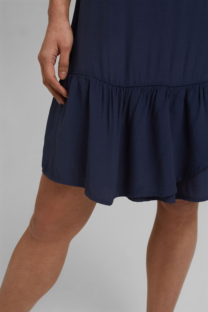 Flounce skirt made of LENZING™ ECOVERO™, NAVY, detail image number 2