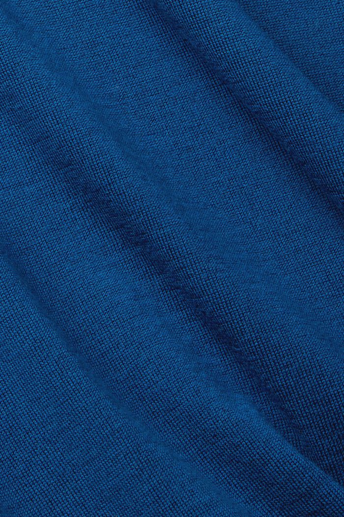 Knitted wool sweater, PETROL BLUE, detail image number 1