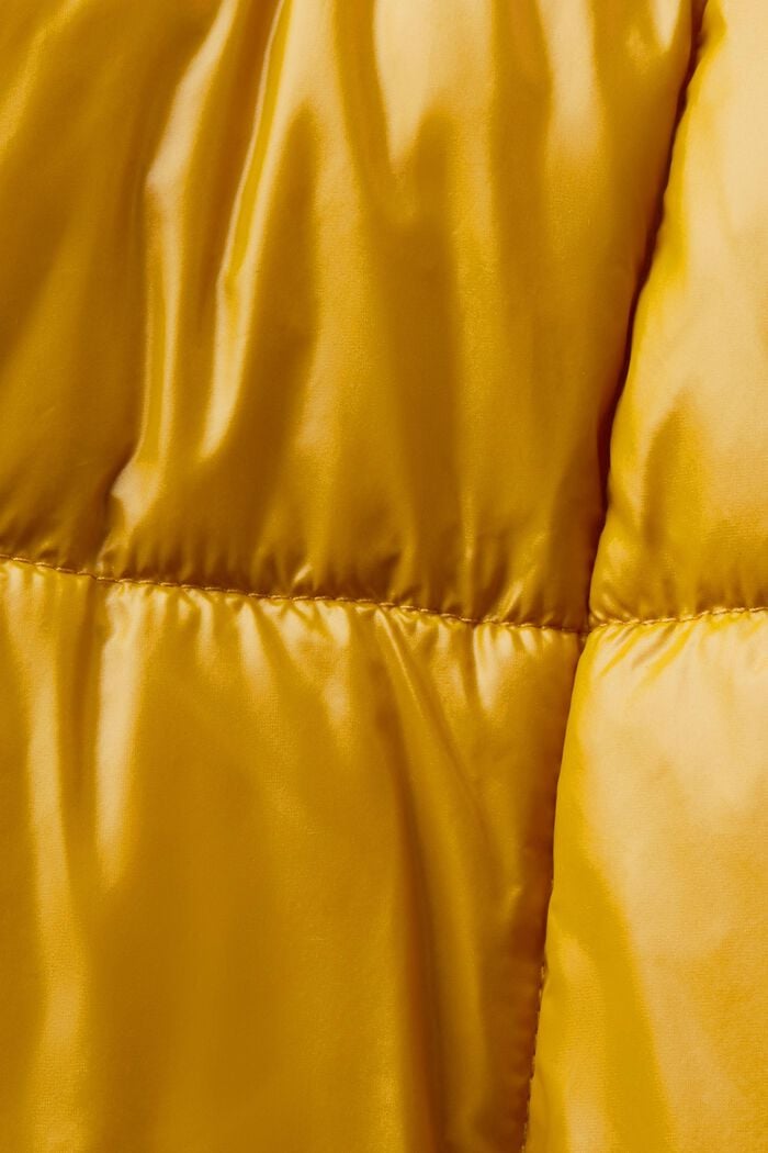 Hooded Padded Quilted Jacket, AMBER YELLOW, detail image number 5