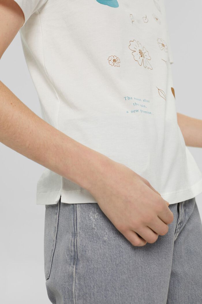 Printed T-shirt made of 100% organic cotton, OFF WHITE, detail image number 2
