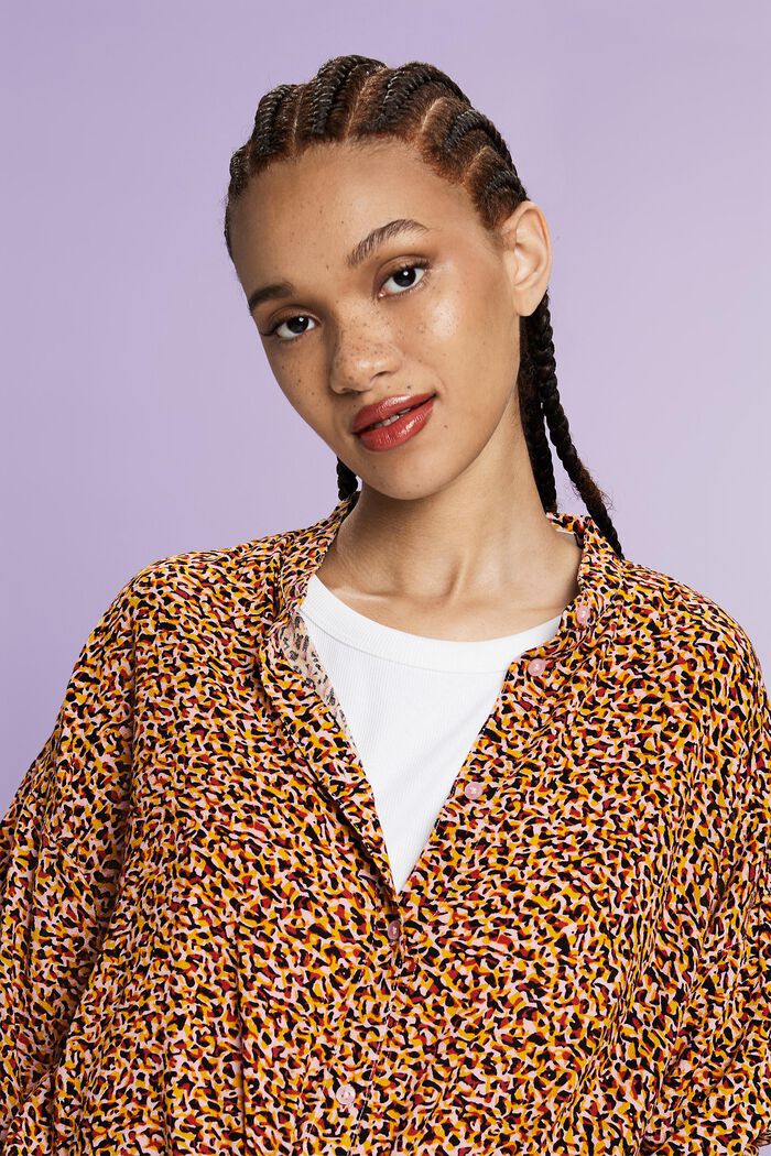 Patterned blouse, LENZING™ ECOVERO™, NEW BLACK, detail image number 0