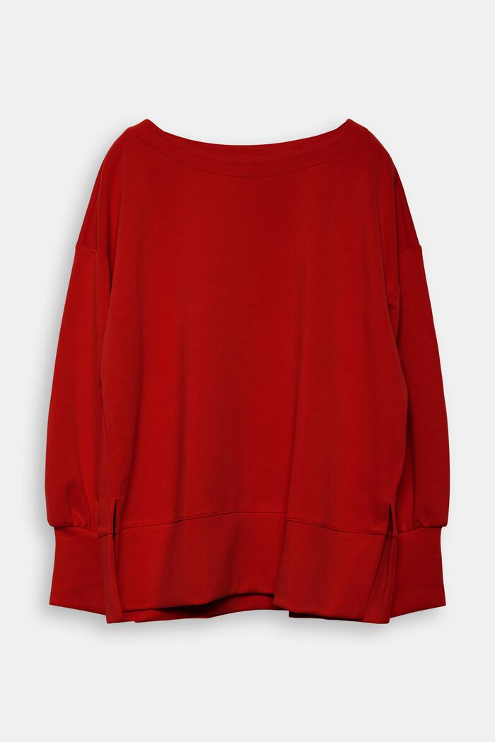 CURVY sweatshirt made with TENCEL™, ORANGE RED, detail image number 0