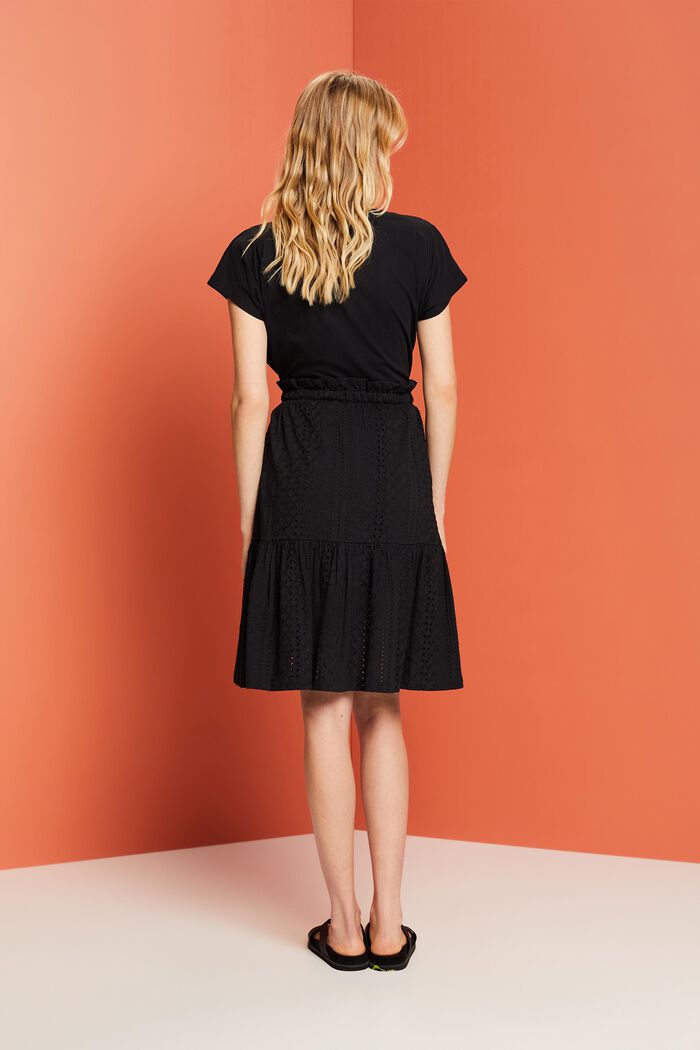 Embroidered skirt, LENZING™ ECOVERO™, BLACK, detail image number 3