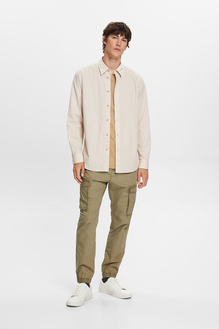 Cotton Poplin Shirt, SAND, detail image number 1