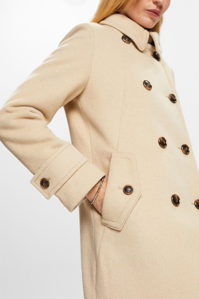 Recycled: wool blend coat, SAND, detail image number 2