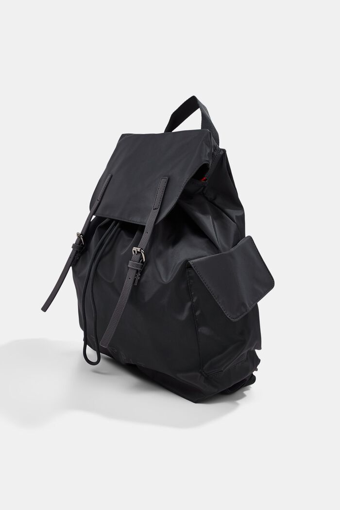 Made of recycled material: backpack with side compartments, BLACK, detail image number 2