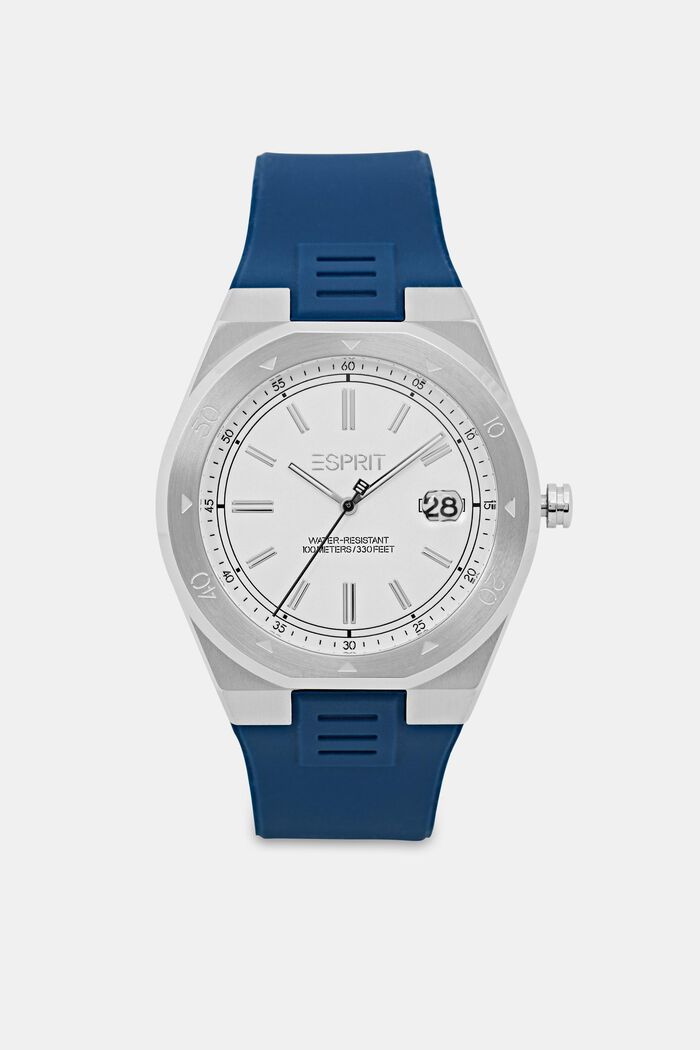 Watch with a silicone strap, NAVY, detail image number 0