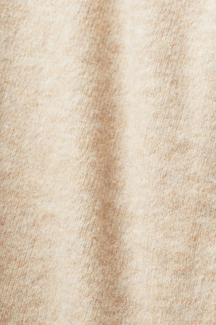 Wool Blend V-Neck Sweater, SAND, detail image number 4