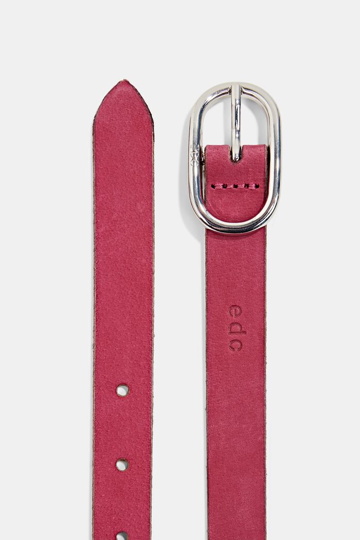 Narrow leather belt, PINK FUCHSIA, detail image number 1