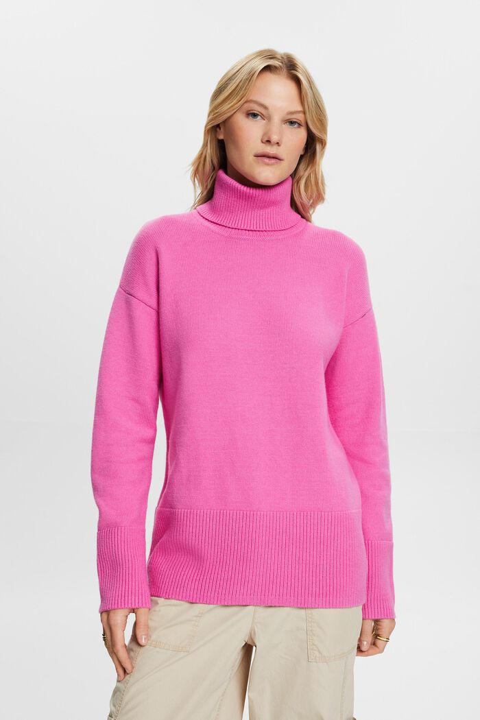 Turtleneck Sweater, PINK FUCHSIA, detail image number 5