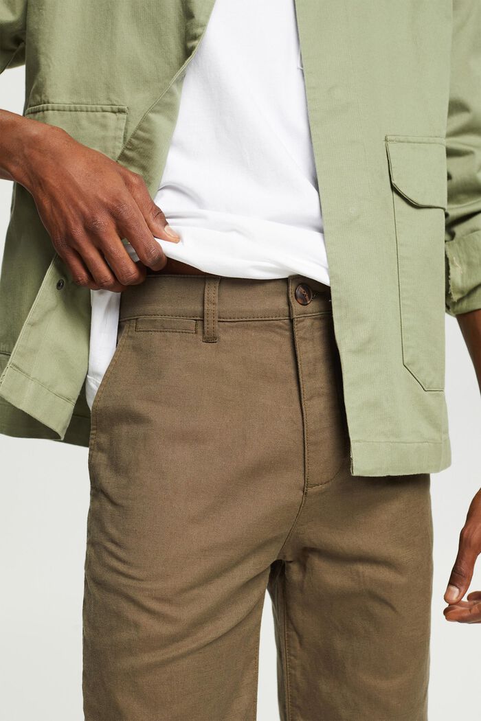Blended linen shorts, DUSTY GREEN, detail image number 0