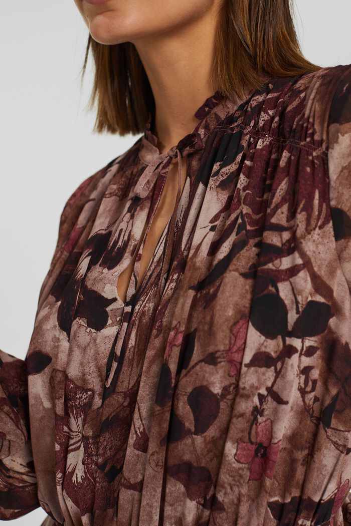 Recycled: printed chiffon midi dress, OLD PINK, detail image number 3