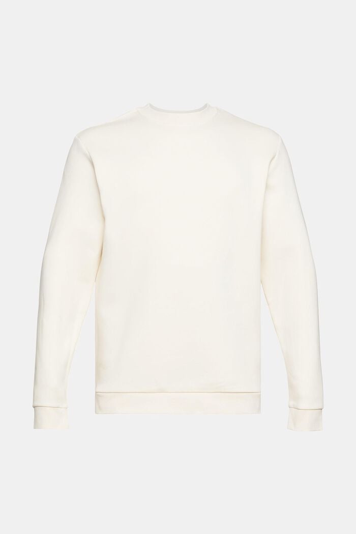 Print sweatshirt in a cotton blend, BEIGE, overview