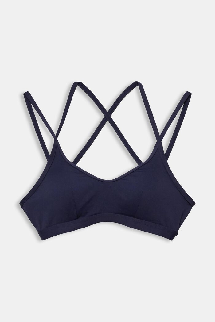 Recycled: padded crop top, NAVY, detail image number 1