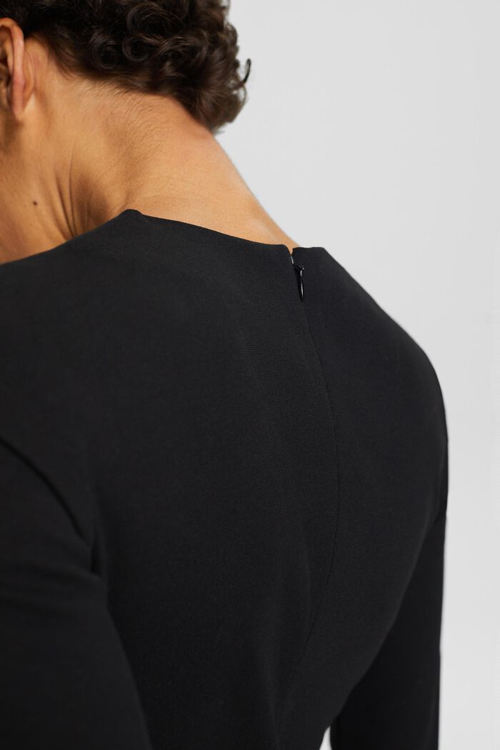 Long-Sleeve Punto Top, BLACK, detail image number 2