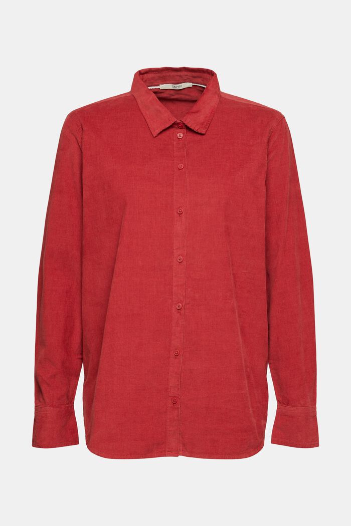 Needlecord shirt blouse, TERRACOTTA, detail image number 6